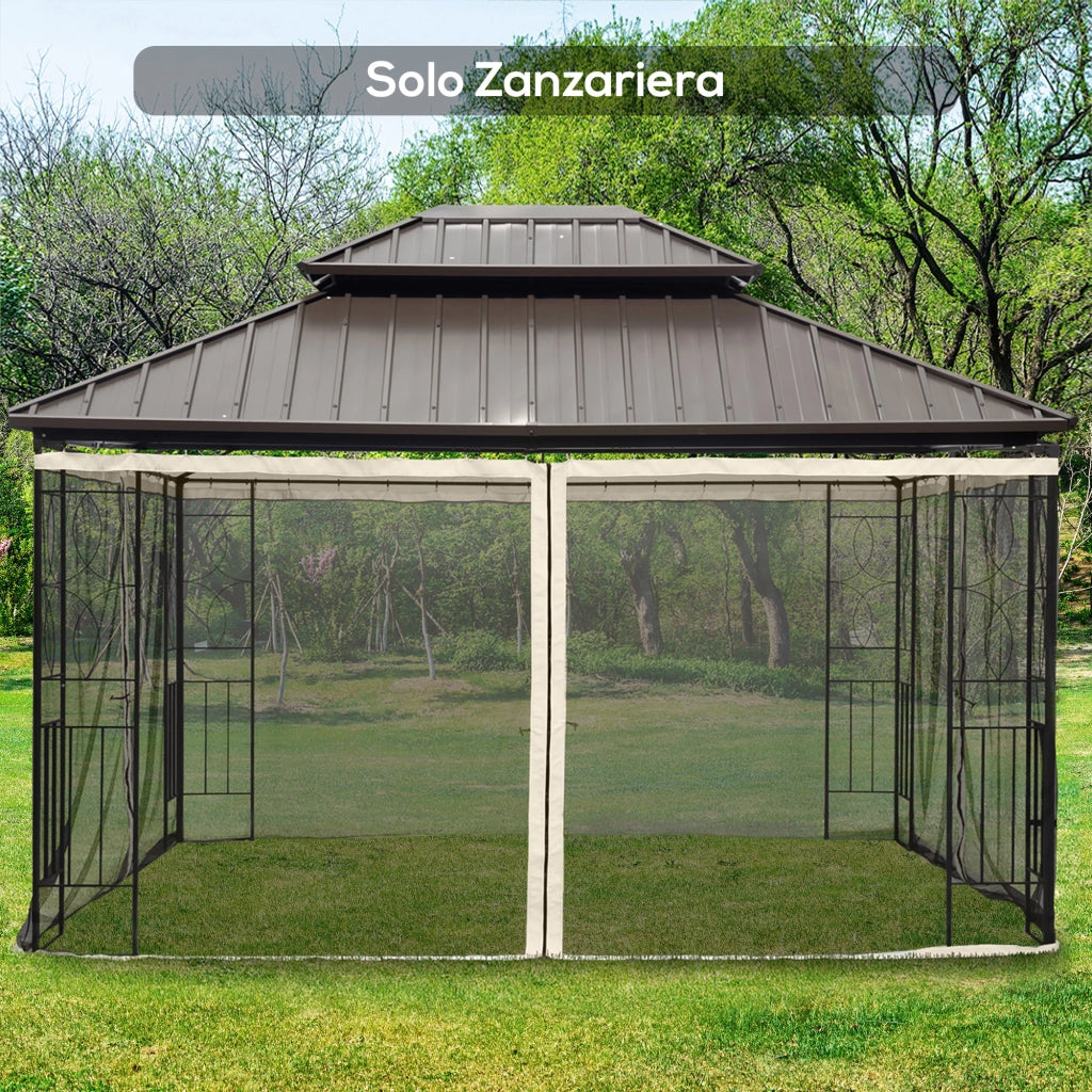 Zanzariera per Gazebo ¨C Minimal ¨C Nero e Beige 335x207cm