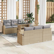 Set Divano da Giardino 7 pcs Beige Rattan in Polipropilene 3357303