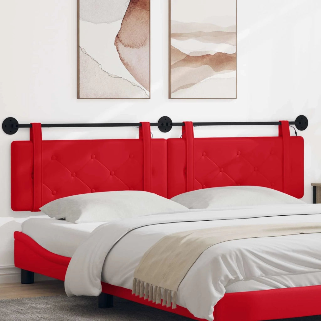 Testiera | Testata sospesa Con luce LED Rosso Similpelle