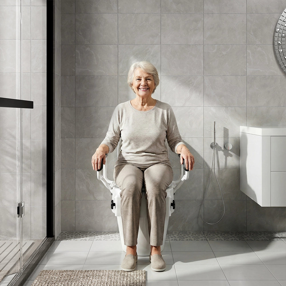 Rialzo per Sedile WC Braccioli Maniglie Assistite Copriwater Disabili e Anziani