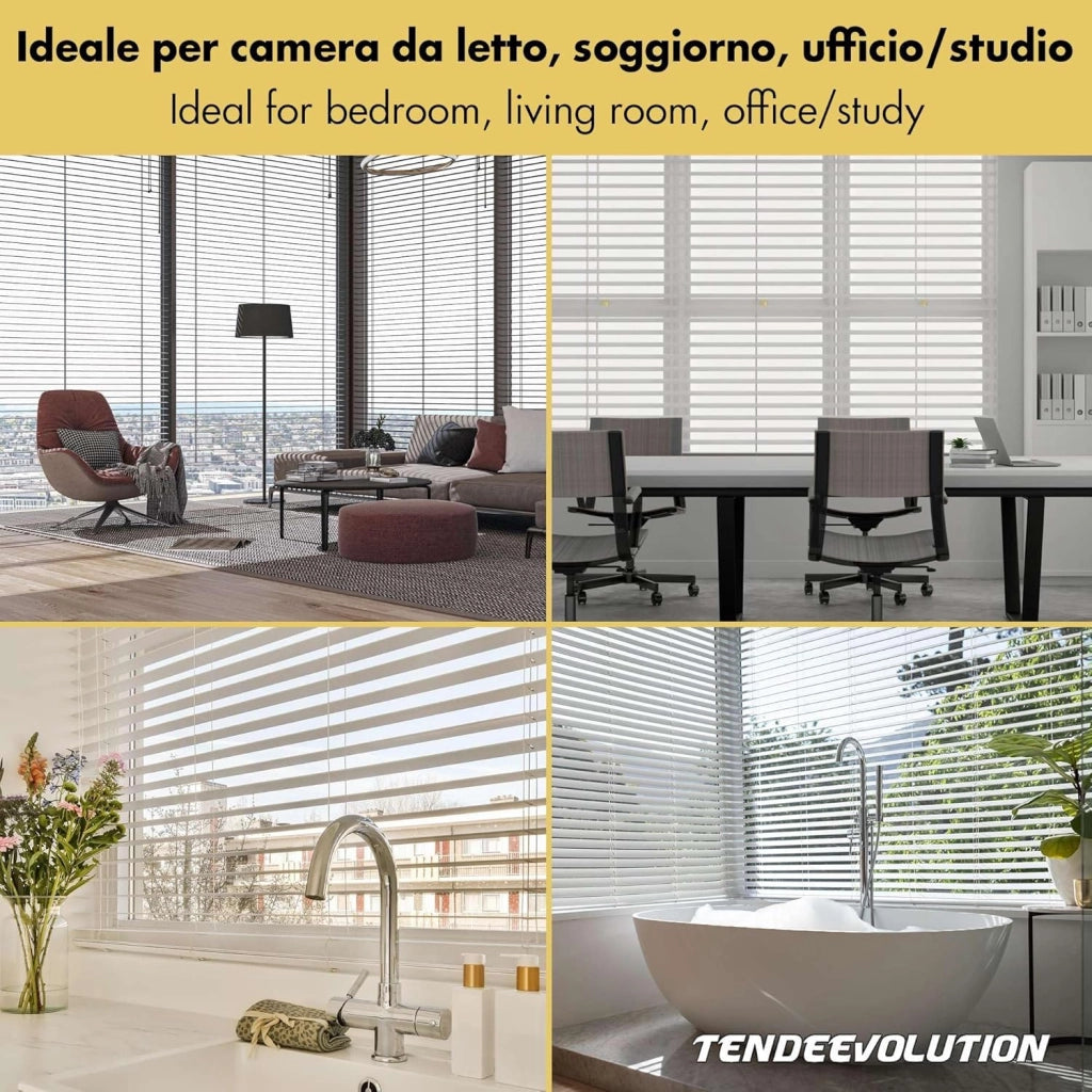 Tenda Veneziana Su Misura in Alluminio, Lamella da 25mm - Larghezza 0,60 x Altezza 2,50, Col. Blu 0258, Comando e Orientamento a Destra
