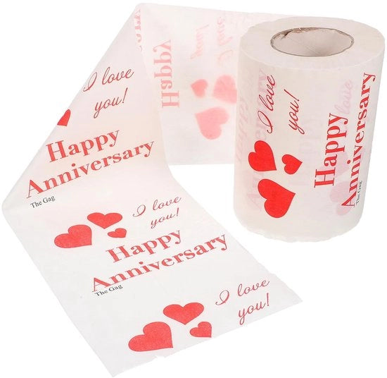 Papier igienico romantico con disegno -  Festa di San Valentino - Festa di compleanno - Matrimonio - Gag - Papier igienico ecosostenibile - Papier decorativo