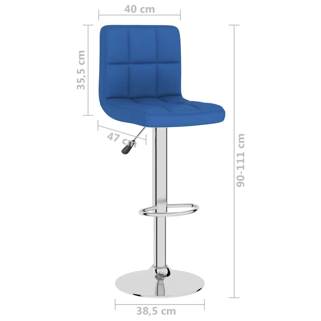 Sgabelli da Bar 2 pz Blu in Tessuto 334243