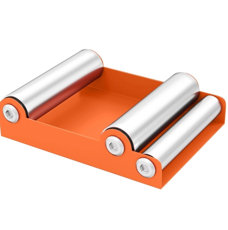 Supporto a rulli per ruota moto 15 x 11,5 x 4 cm in alluminio arancione