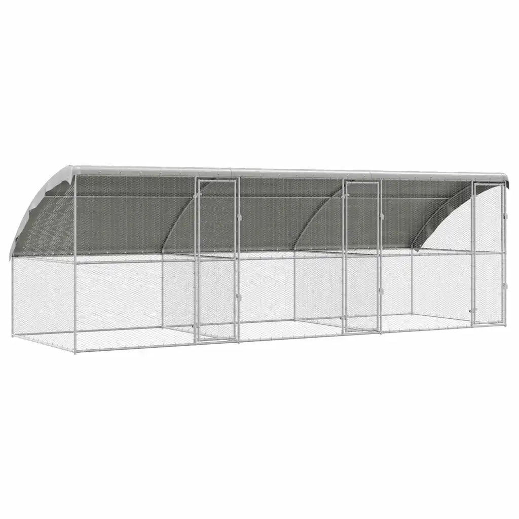 Gabbia per polli 3 pcs Argento 600 x 200 x 198,5 cm