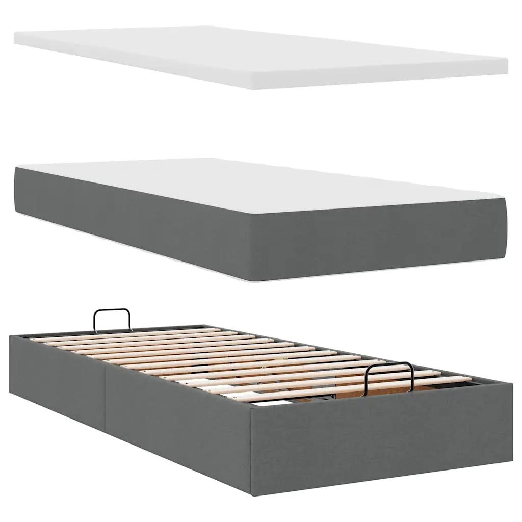 Struttura Letto Pouf con Materasso 180x200 cm in Tessuto 3311065