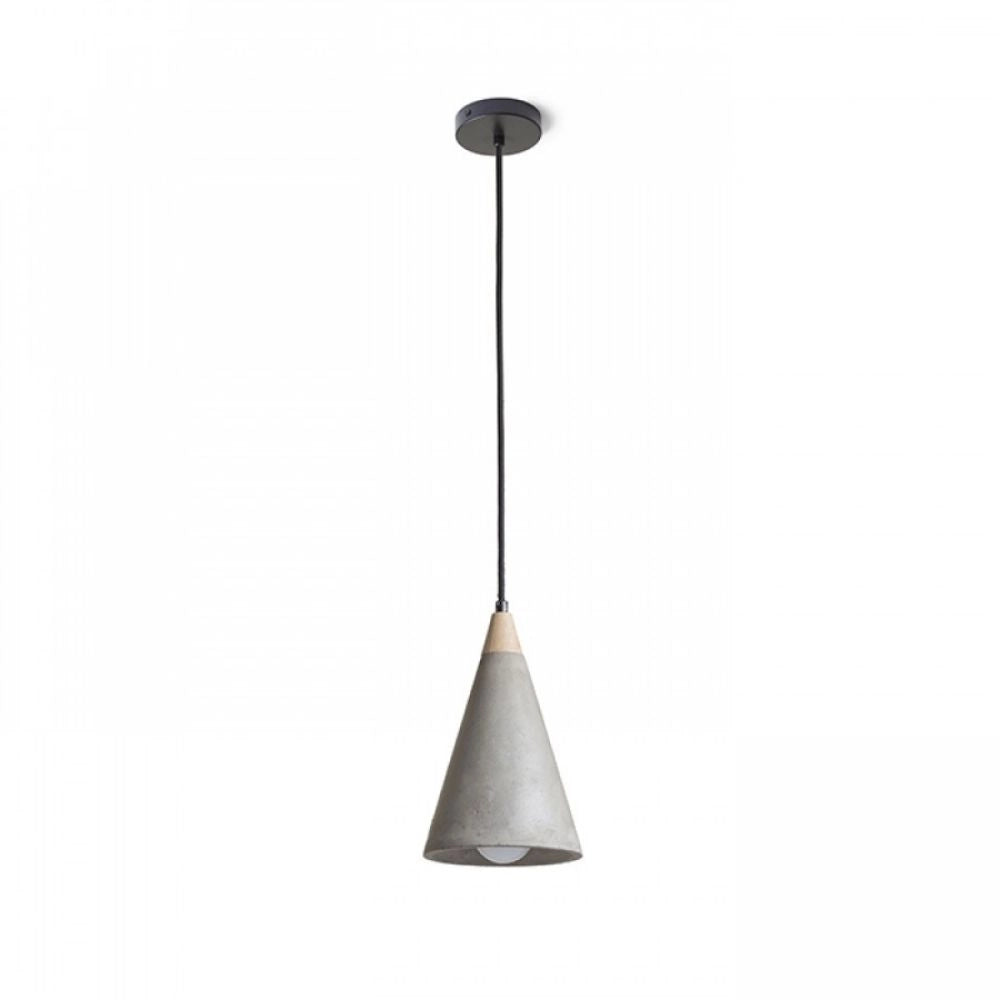 Lampadario Lampada HEIDI a sospensione calcestruzzo/legno 230V E27 28W