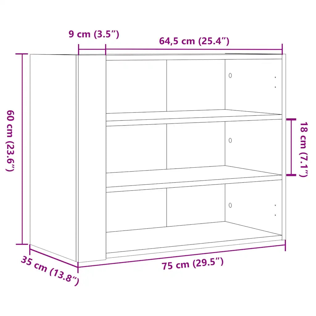 Armadietto a Muro Rovere Sonoma 75x35x60 cm in Truciolato 848418