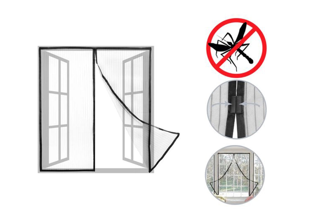Zanzariera Magnetica Per Porta Ingresso E Finestre Anti Insetti Zanzare Protezione Cimici Mosche Si Chiude da Sola - 120X240 - Bianco