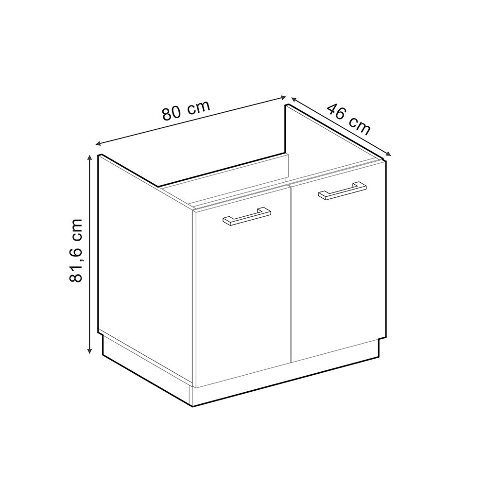 Vicco Mobile lavello cucina Quercia dorata 80 cm PT Rovere
