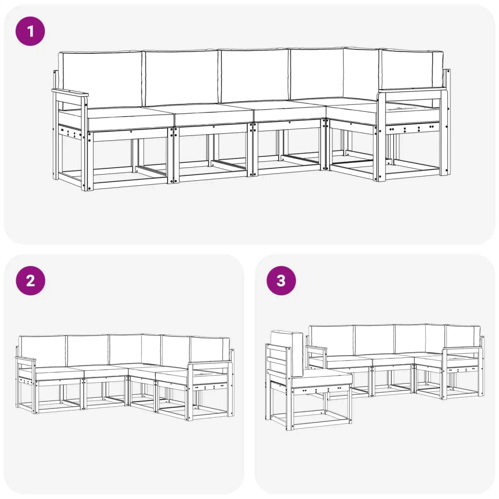 Set di divani da esterno con cuscino 5 pcs Bianco e Antracite 3387621