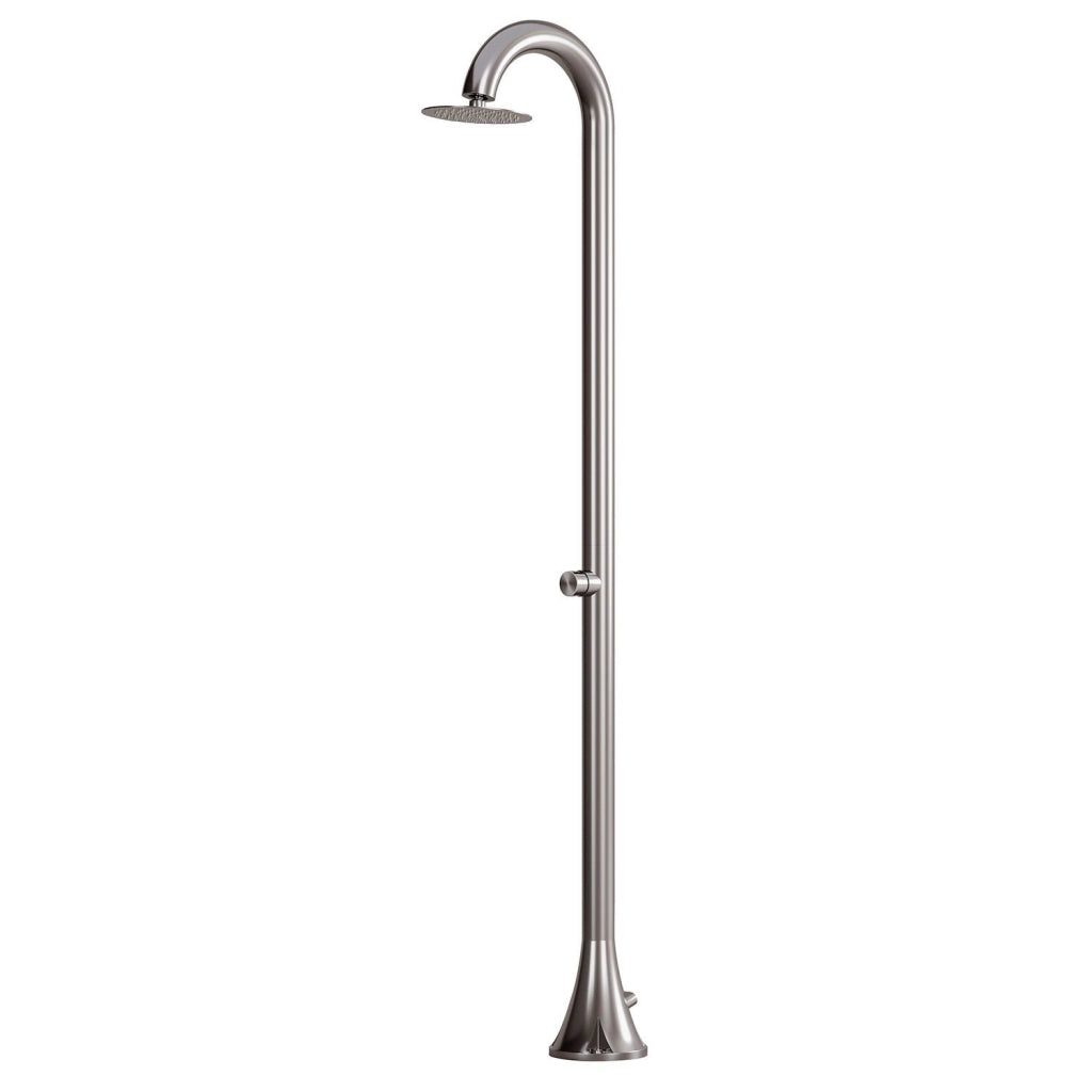 Sined Doccia Inox Luna Tmp Inox Doccia In Acciaio Inox Doppio Attacco Acqua Fredda Laterale o Inferiore Doccia Acqua Fredda Temporizzata Con Soffione e Miscelatore Tondo Inox