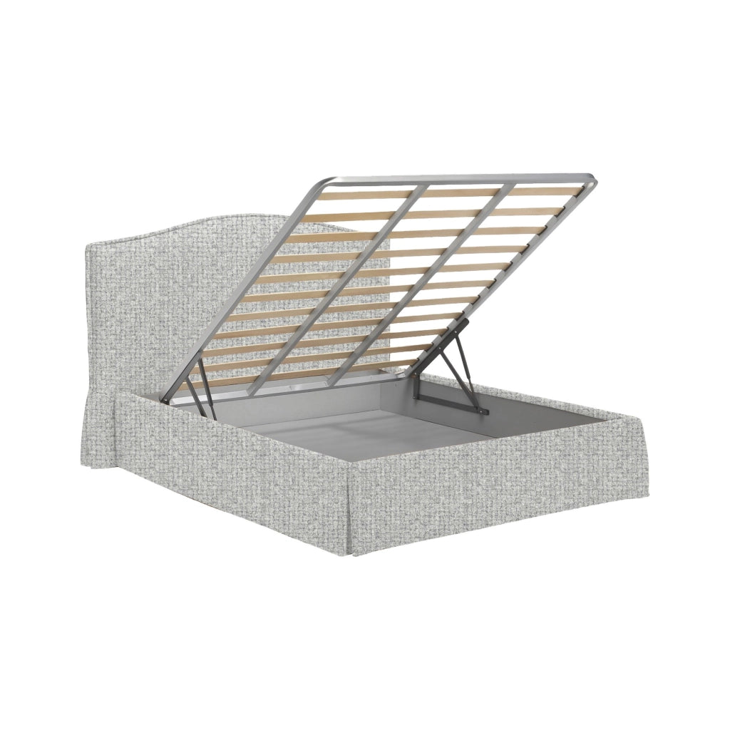 Eccles, Letto Singolo Sfoderabile Made in Italy, Grigio Chiaro