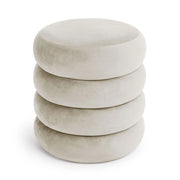 Pouf contenitore cilindrico in velluto 42 cm SNUGGO Crema