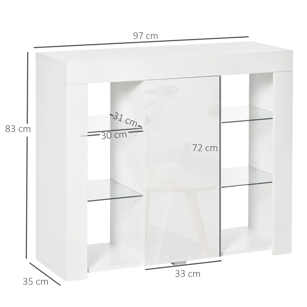 Credenza Moderna con Luci LED ¨C zephmum ¨C 97x35x83 Bianco