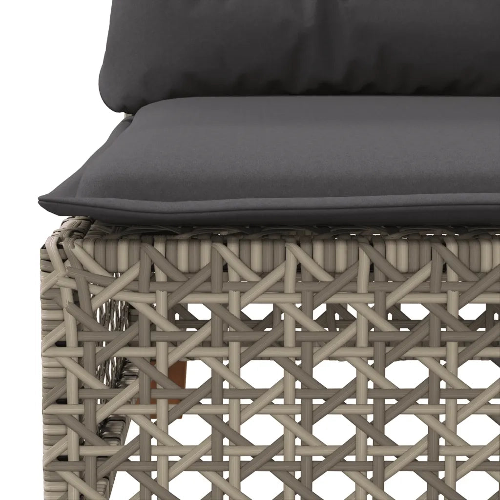 Set Divano da Giardino 5 pz con Cuscini Grigio in Polyrattan 3261837