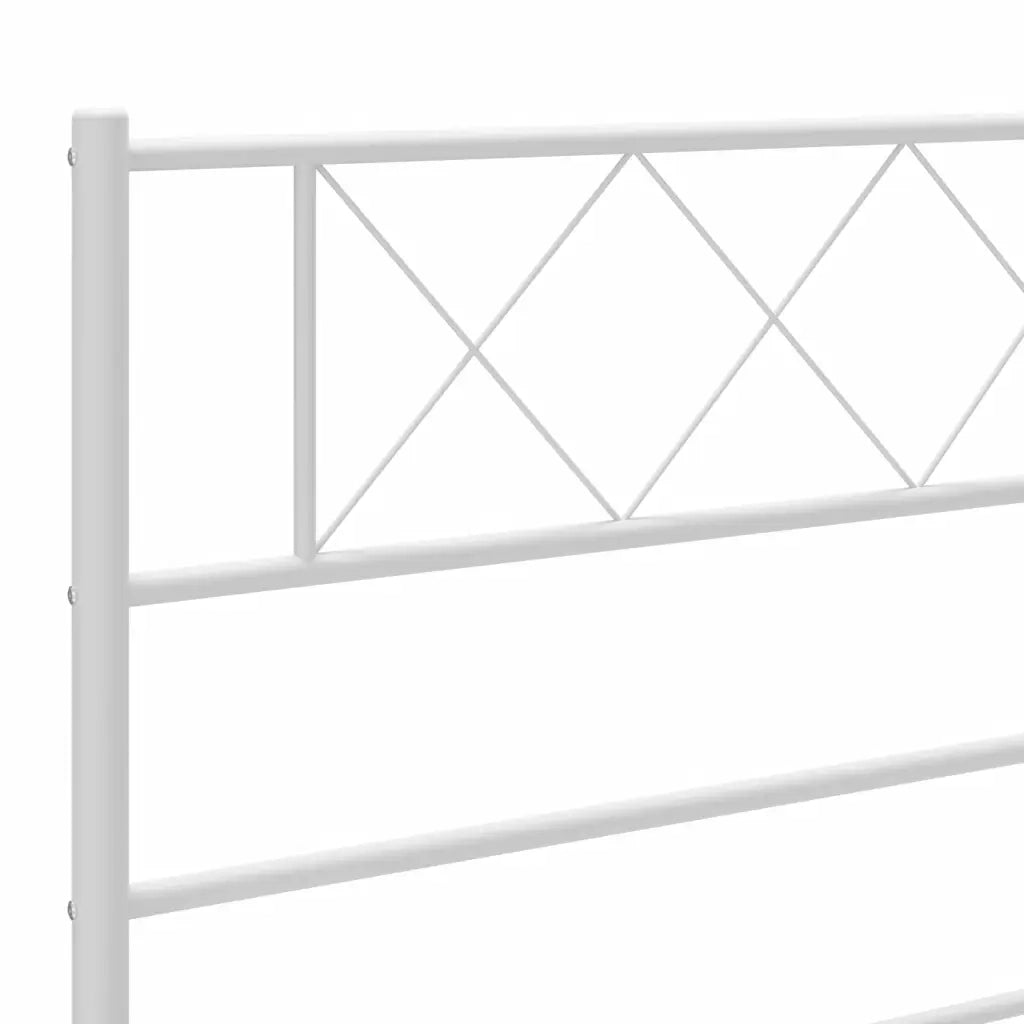 Giroletto con Testiera Metallo Bianco 80x200 cm 372317