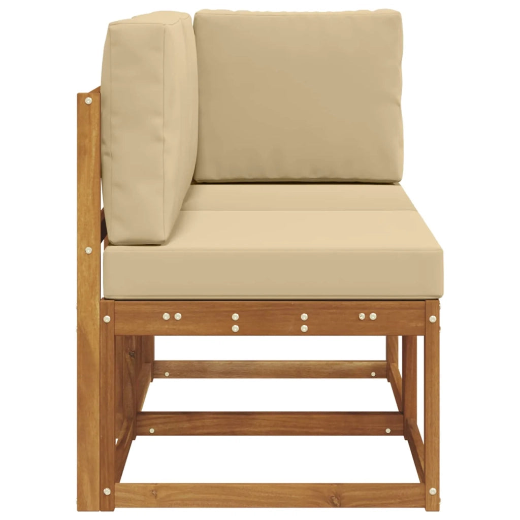 Divano modulare da esterno e angolare 2 Pezzo Naturale e Beige 900472
