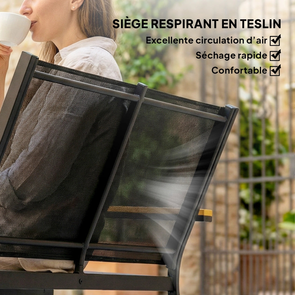 Set da giardino 4 pezzi con divano 2 posti ¨C Minimal ¨C nero