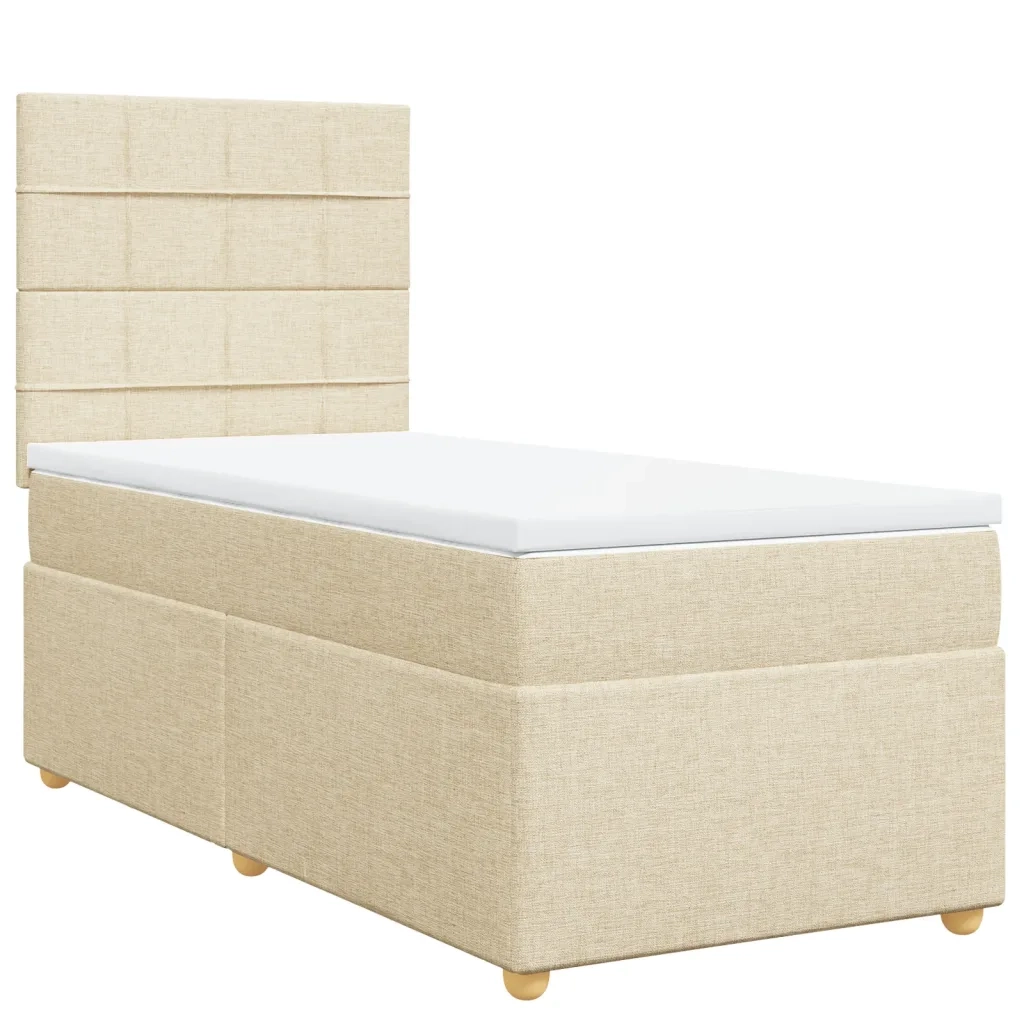 Giroletto a Molle con Materasso Crema 90x200 cm inTessuto