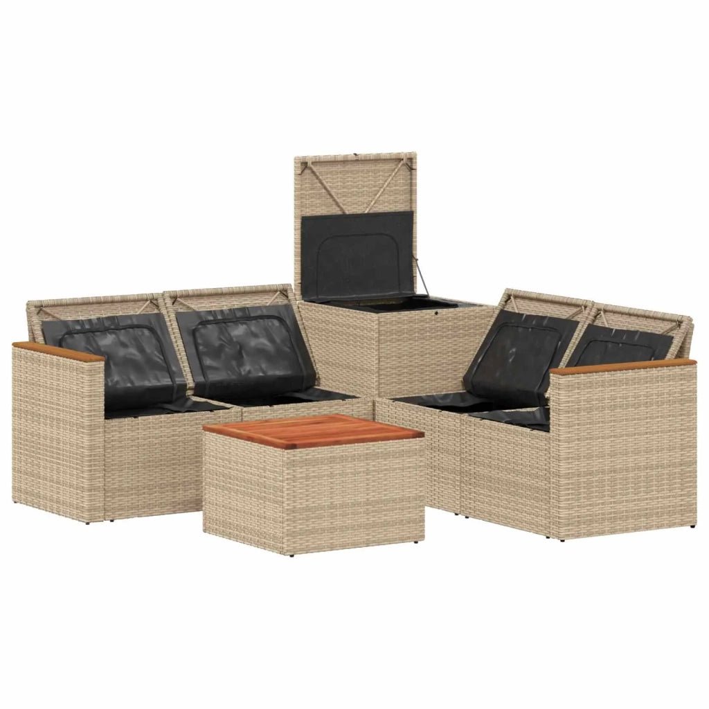 Set di divani 6 pz Beige e Grigio Chiaro 3447631
