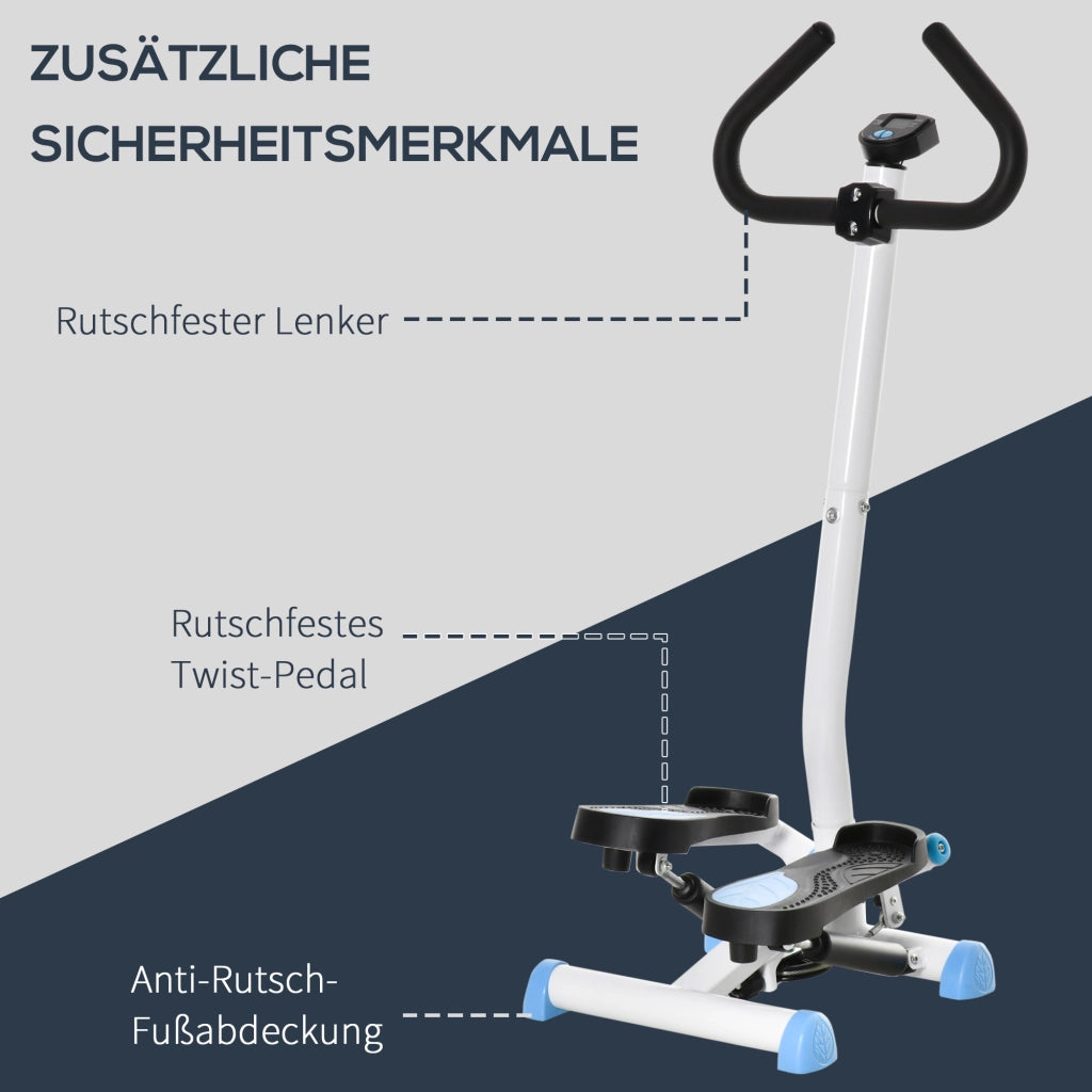 Stepper Fitness ¨C Xylo ¨C LCD Monitor, Pedali Antiscivolo, Acciaio e ABS, 55x44x108 cm