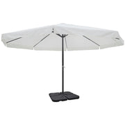 Ombrellone da Giardino in Alluminio con Base Portatile Bianco 271716