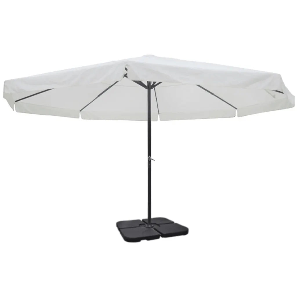 Ombrellone da Giardino in Alluminio con Base Portatile Bianco 271716