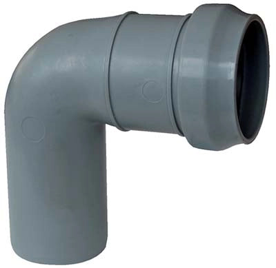 CURVA SCARICO IDRICO AD INNESTO - PP GRIGIO MM 90 15  °- 5 pezzi