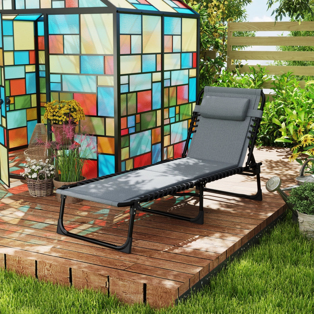 Poltrona Relax da Giardino con Cuscino ¨C Zephmum ¨C Grigio