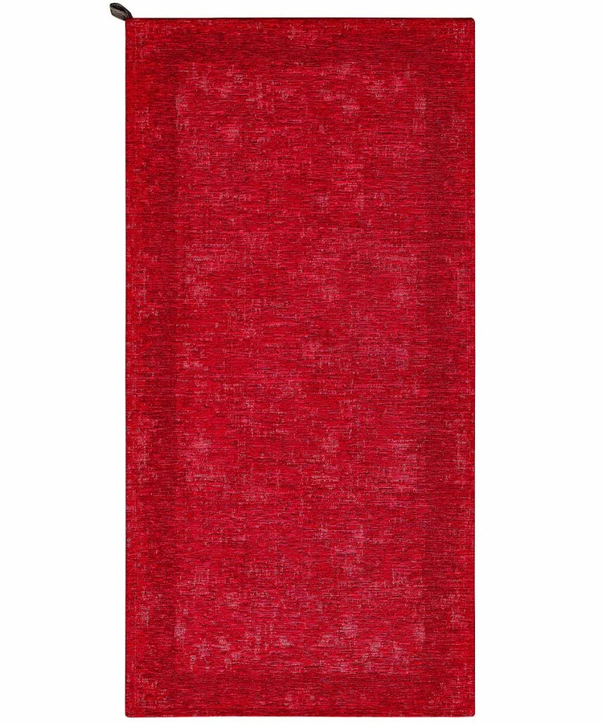 Tappeto moderno DUBLINO ROSSO elegante cornice tinta unita, passatoia cucina multiuso lavabile antiscivolo cm.55x115