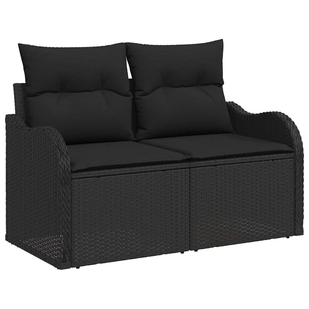 Set Divano da Giardino con archiviazione 6 pcs Nero Poly Rattan 3358186