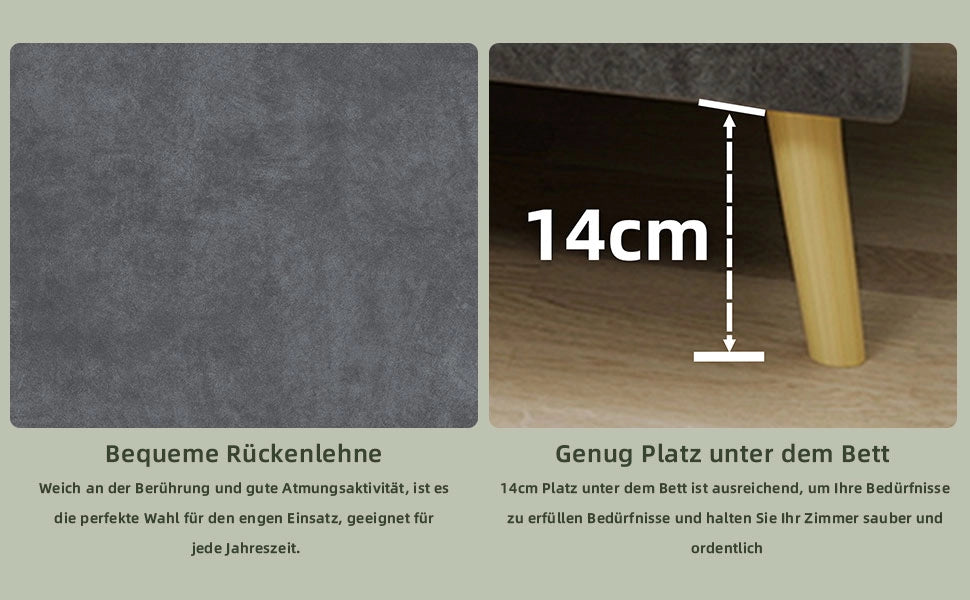 Letto Matrimoniale in Velluto ¨C MINIMAL ¨C Grigio 140x200