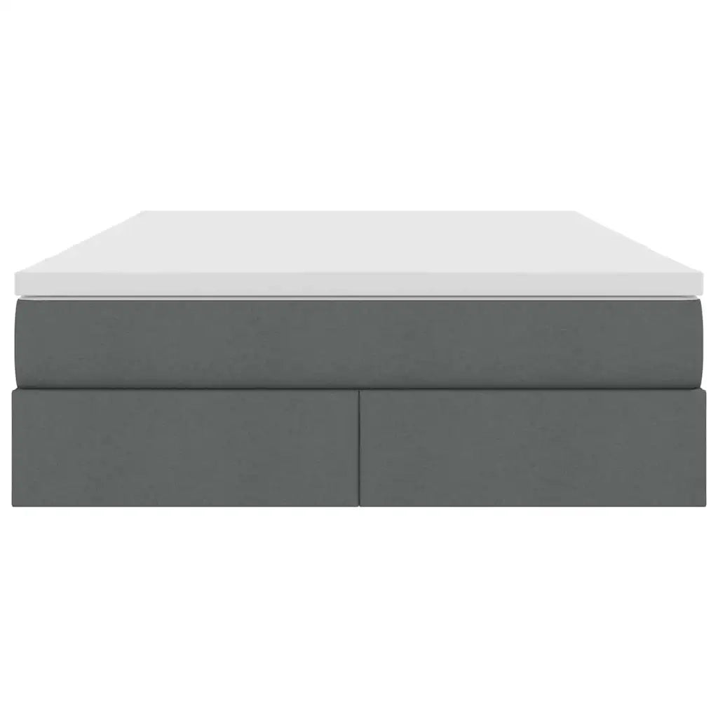 Letto con contenitore e materasso Grigio scuro 140 x 200 cm
