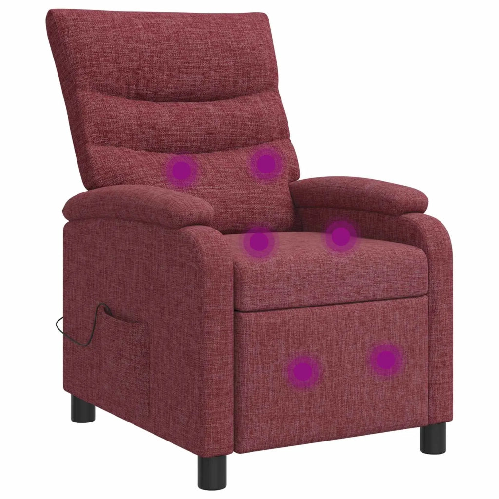 Poltrona Massaggiante Rosso Vino Tessuto 42034912