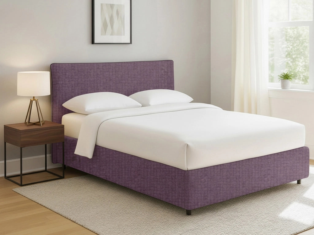 Tipton, Letto Matrimoniale Sfoderabile Made in Italy, Viola Lilla