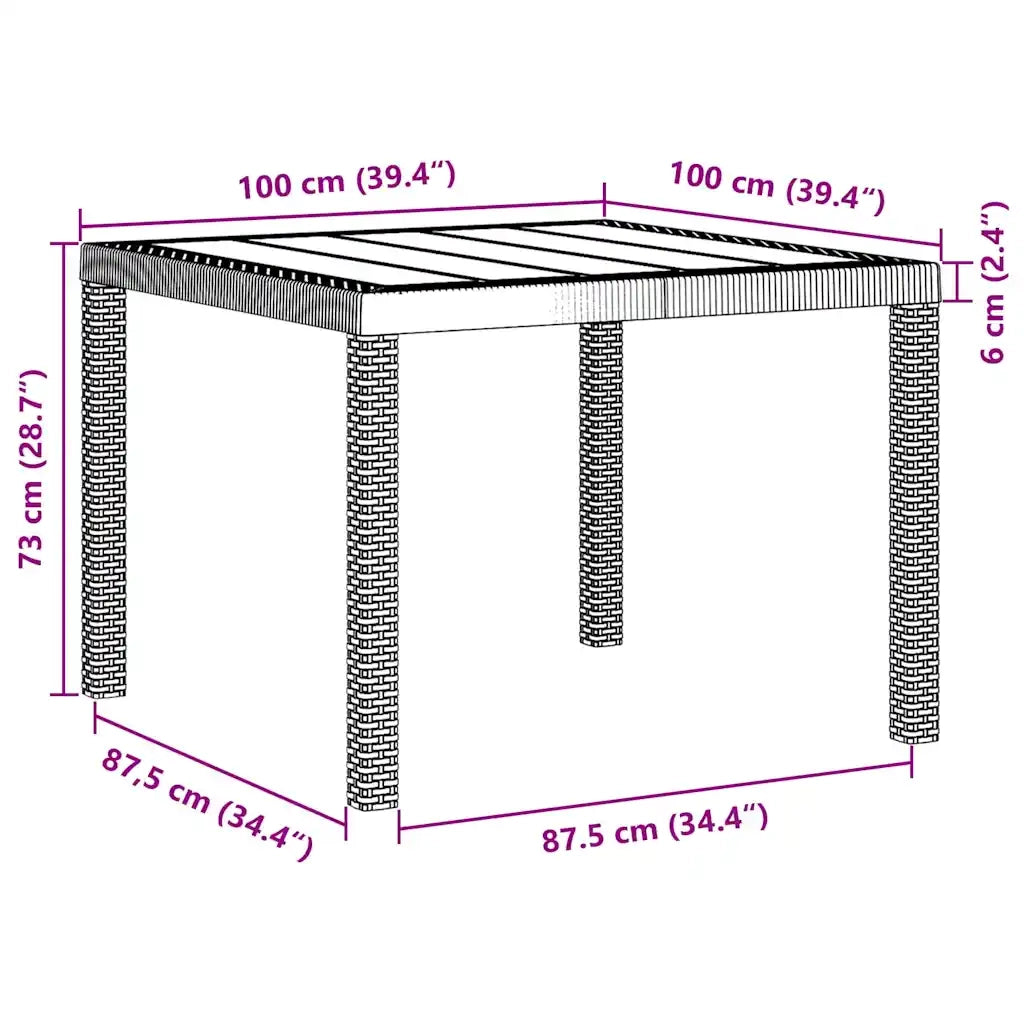 Set da Pranzo per Giardino 5 pcs Grigio chiaro Polipropilene 3378547