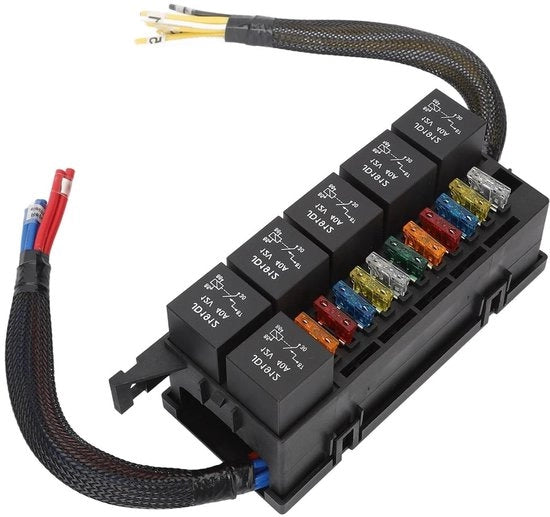 Relè 12V 6 Interruttori Cassa Relè Impermeabile Design Z Chiusura e Clip Coperchio per Auto Barche Navi