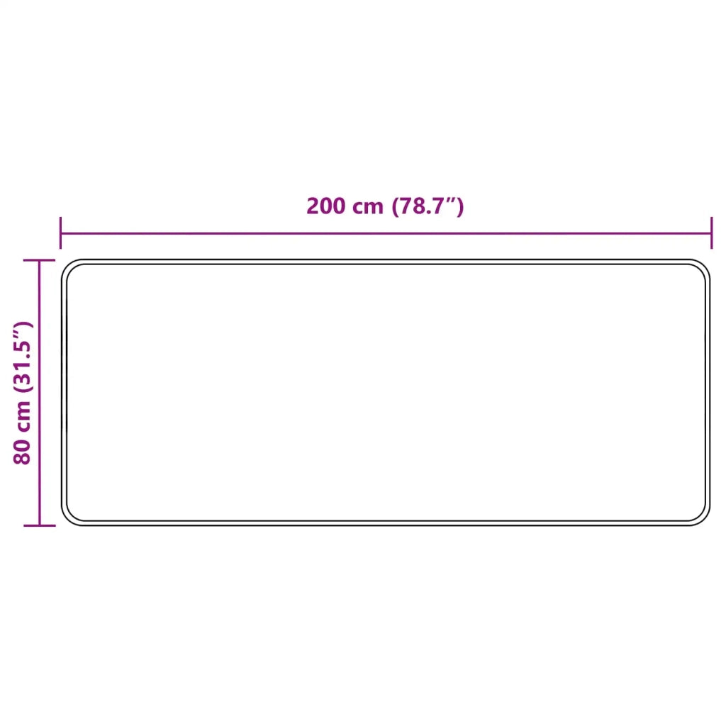 Runner Tappeto MARSA Grigio 80 x 200 cm Poliestere e PVC 42023192