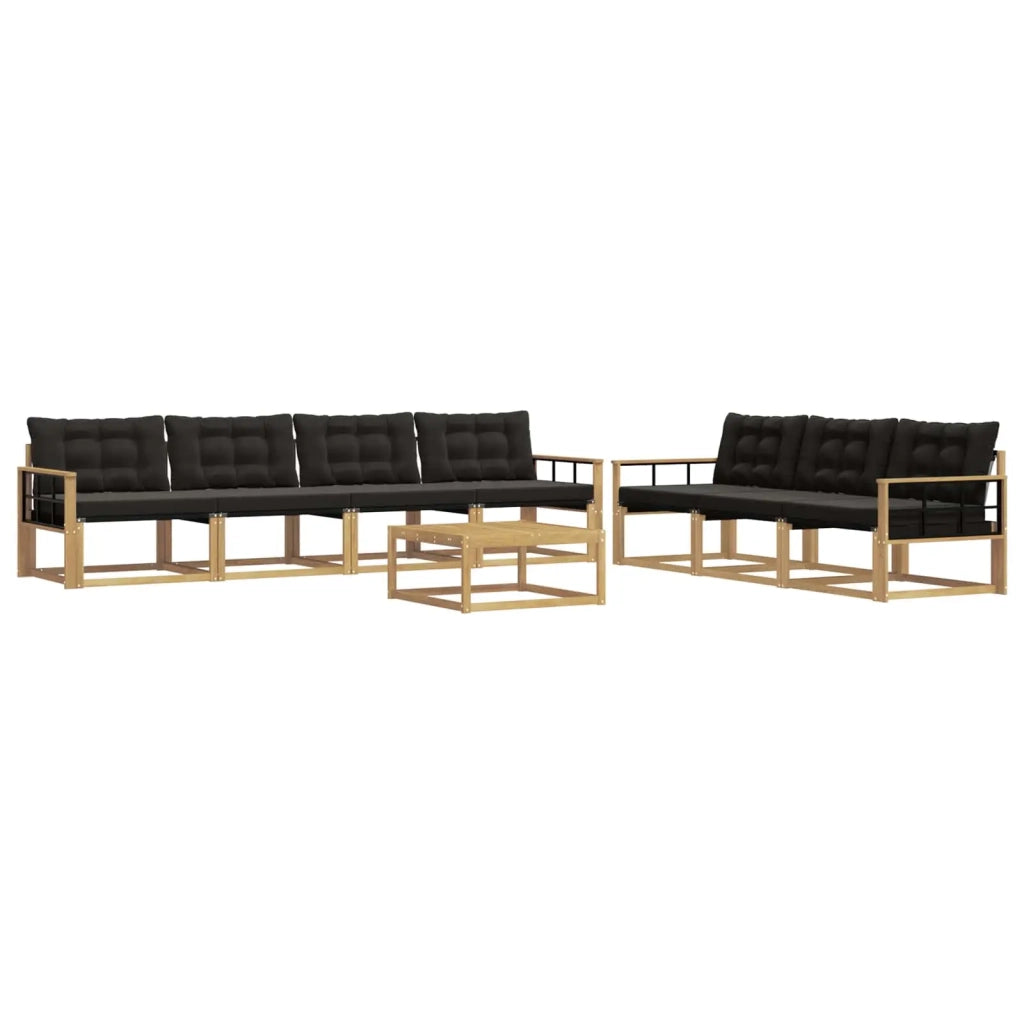 Set di divani da esterno 8 pcs Bianco e nero 3388498