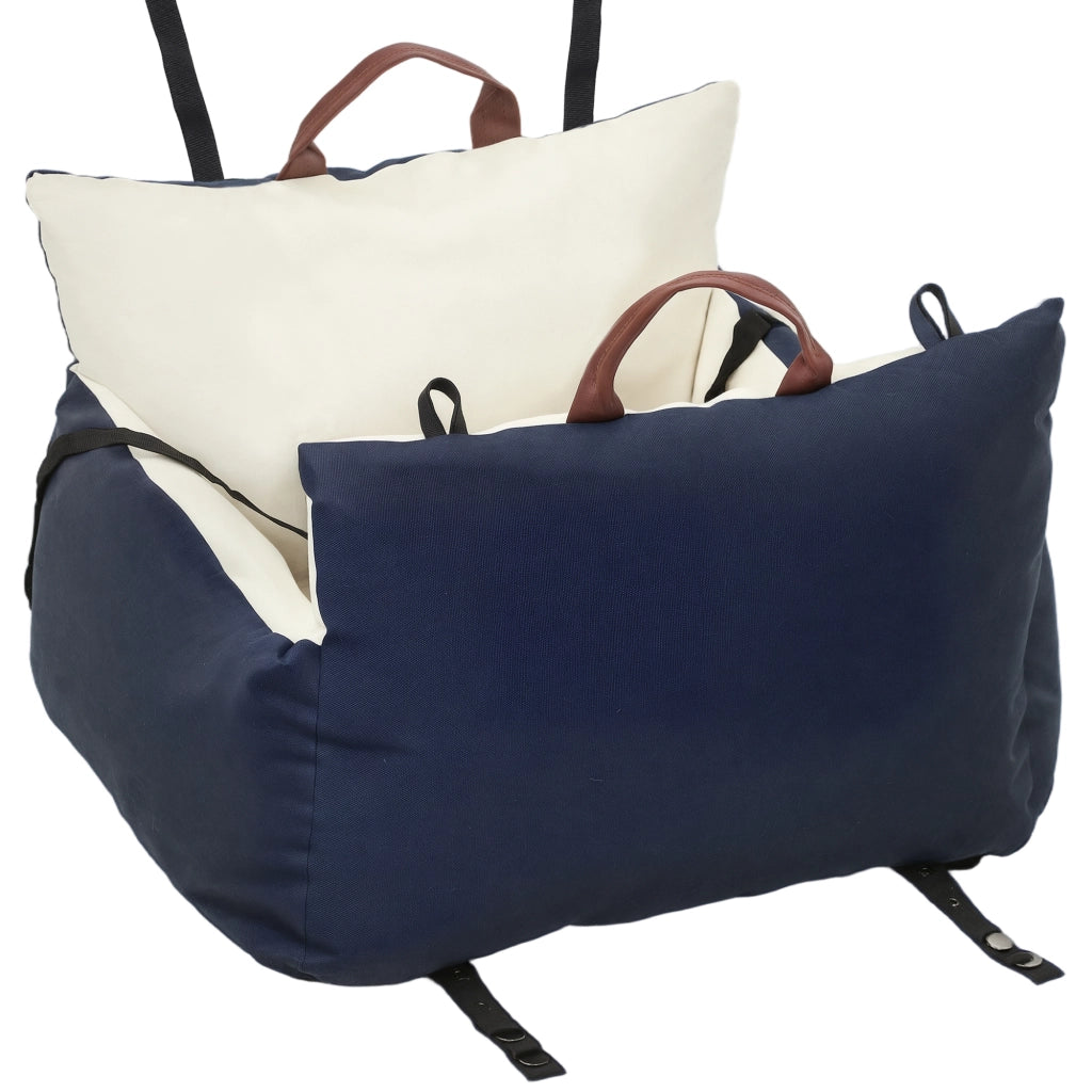 Cuscino per auto per cani ¨C Minimal ¨C Blu, lavabile, per animali fino a 5 kg