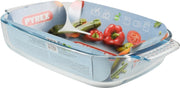 PYREX TEGAME RETTANGOLARE CON DIMENSIONI ESTERNE 35X23X6H CM PER 4 PERSONE
