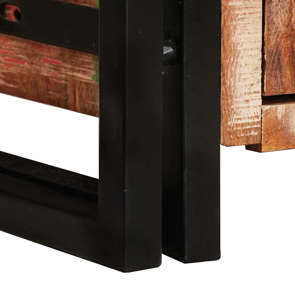 Highboard con Ante Marrone Legno Recuperato Massello e Metallo 4104768