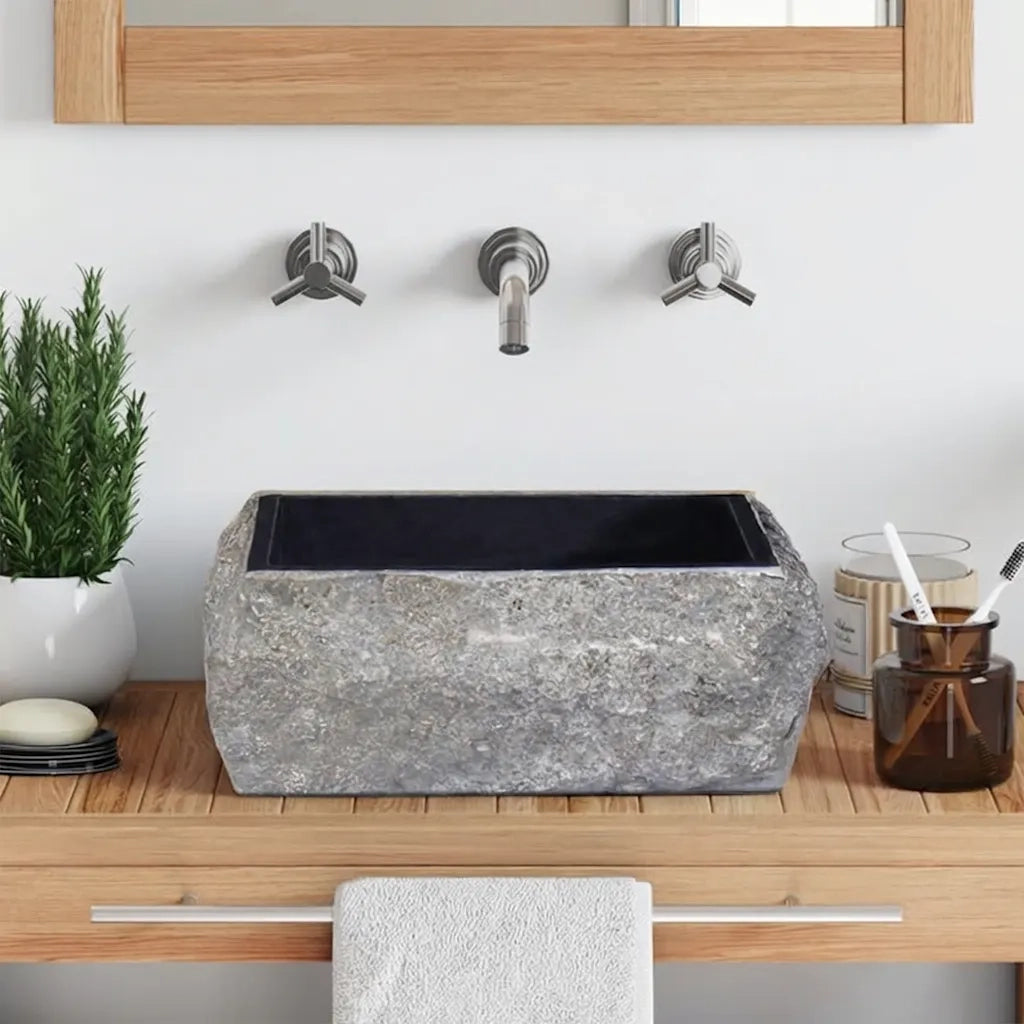 Lavandino-Lavabo-Lavello Nero 30x30x13 cm in Marmo