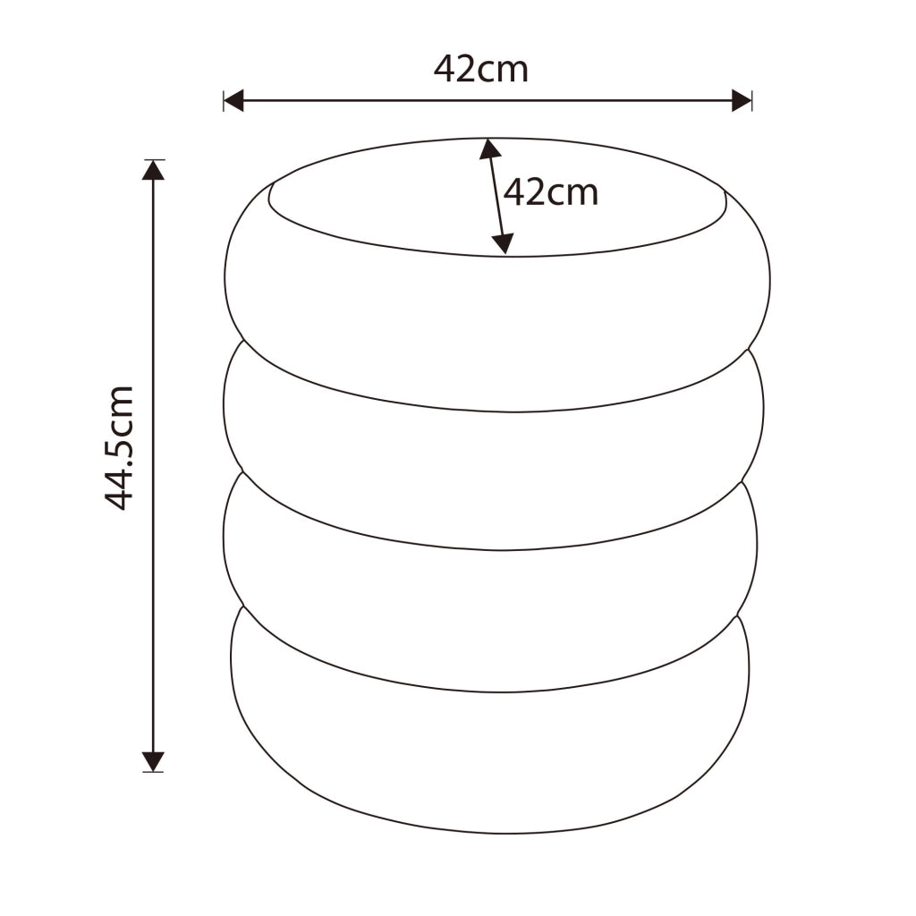 Pouf contenitore cilindrico in velluto 42 cm SNUGGO Crema