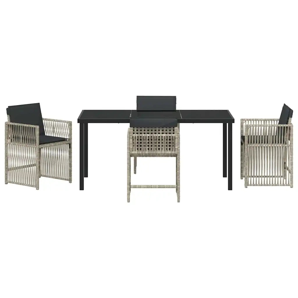 Set da Pranzo per Giardino 5 pcs Grigio chiaro