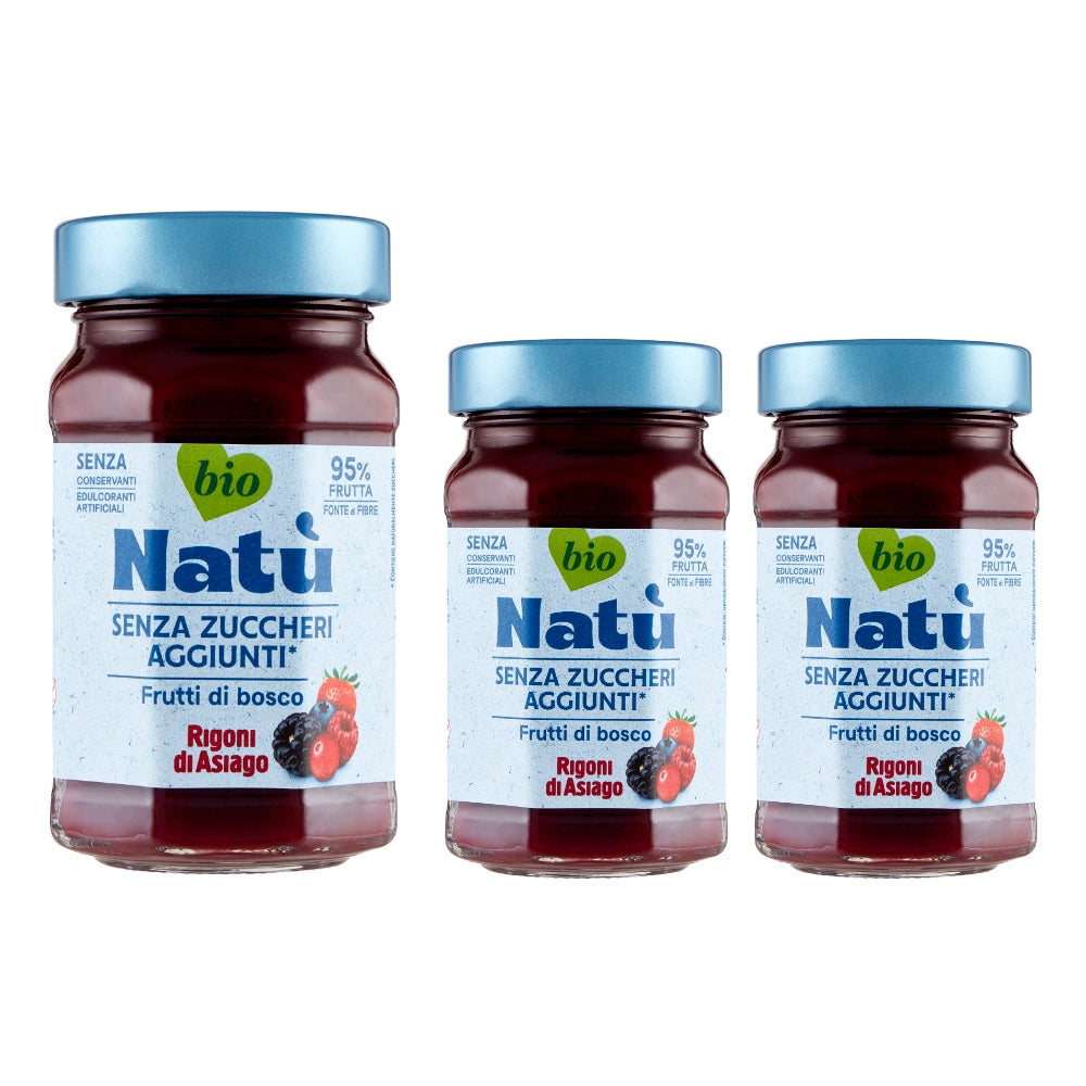 Rigoni di asiago natu bio frutti di bosco senza zuccheri aggiunti 3 pezzi 240 gr