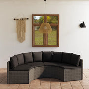 Set Divani da Giardino 4 pz con Cuscini in Polyrattan Grigio 3064911