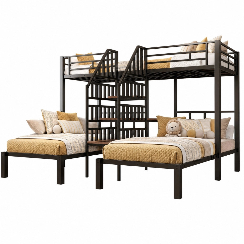 Letto a castello con scrivania, LED, USB e spazio contenitivo