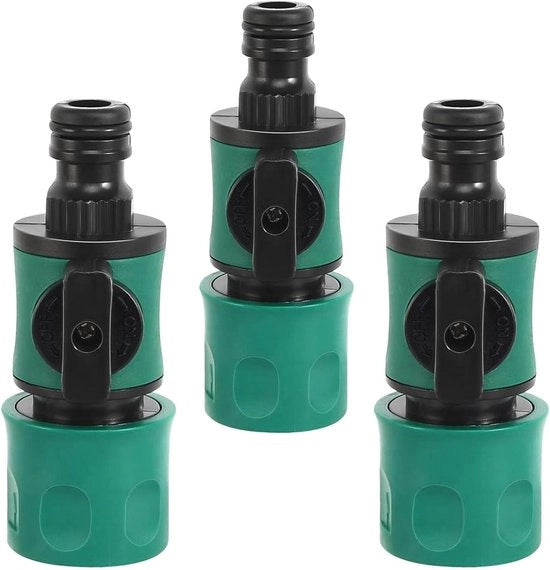 3 Viti di chiusura per connessione di tubi, valvola di chiusura per connessione di tubi, connettore di tubi con valvola di chiusura, tubo di collegamento, valvola di tubo, estensore, valvola universale, interruttore, connettore di tubi